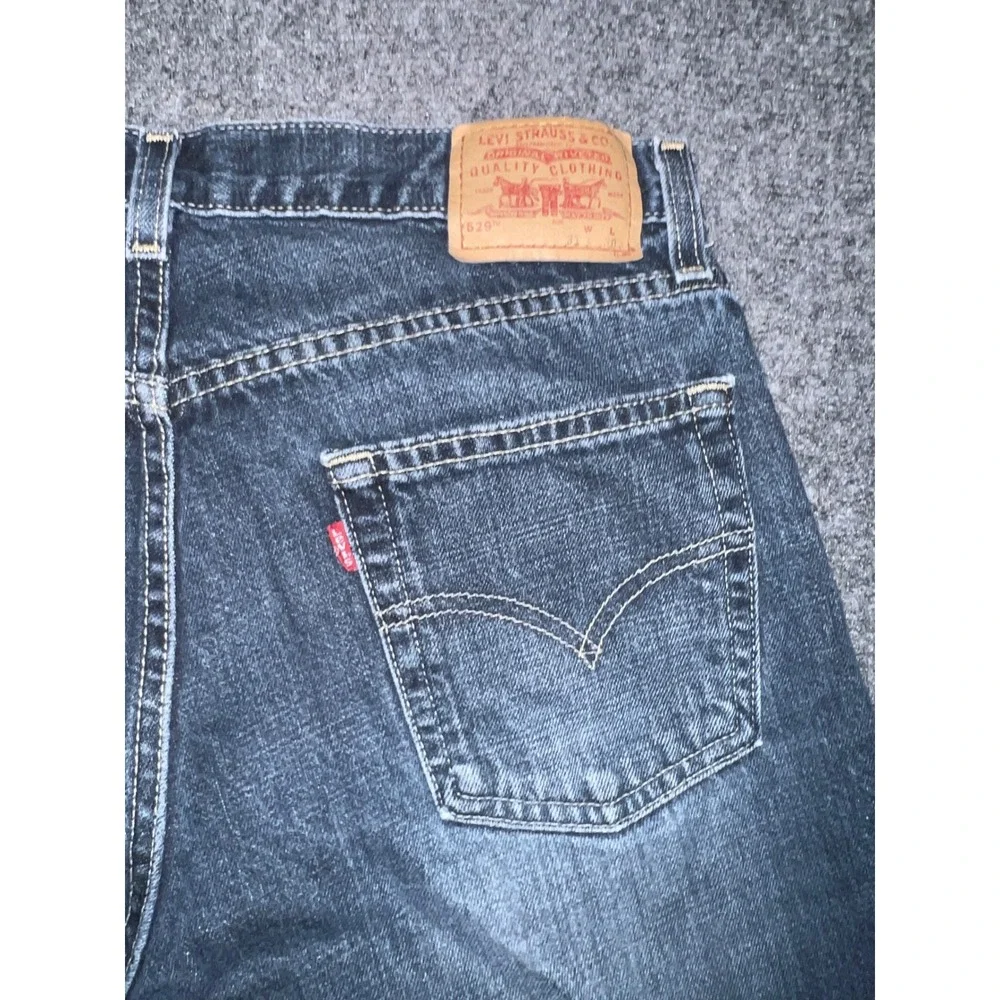 Levis 529 Low Rise Straight Jeans Mens 31x30 Dark Wash Blue Denim Cotton